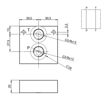 Плита входная для клапанов HDF, G3/8"