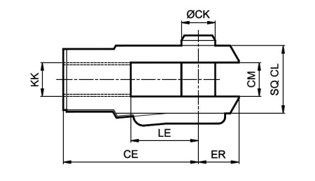 Вилка штока для круглых цилиндров (ISO6431) с диам. 20