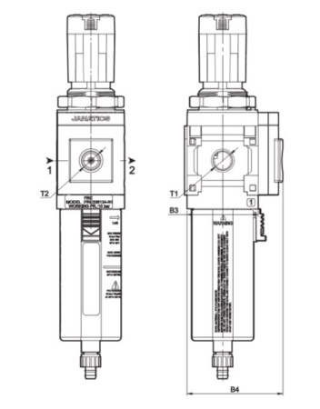 Фильтр-регулятор, G1/2", 40мкм,с плитой адаптера, ручной слив