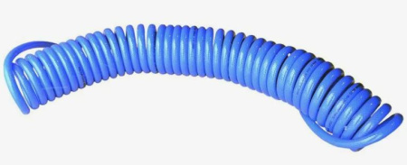 Пневматическая трубка спиральная. полиуретан, 8x5, голубая, 7.5 метров